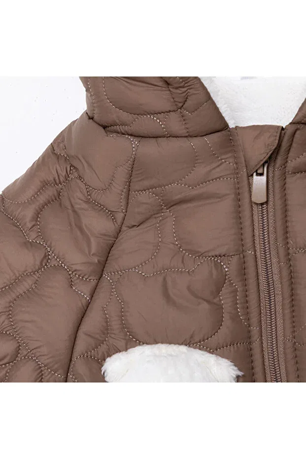 Детское пальто для девочек на молнии с длинным рукавом Midimod, Brown — фото 3