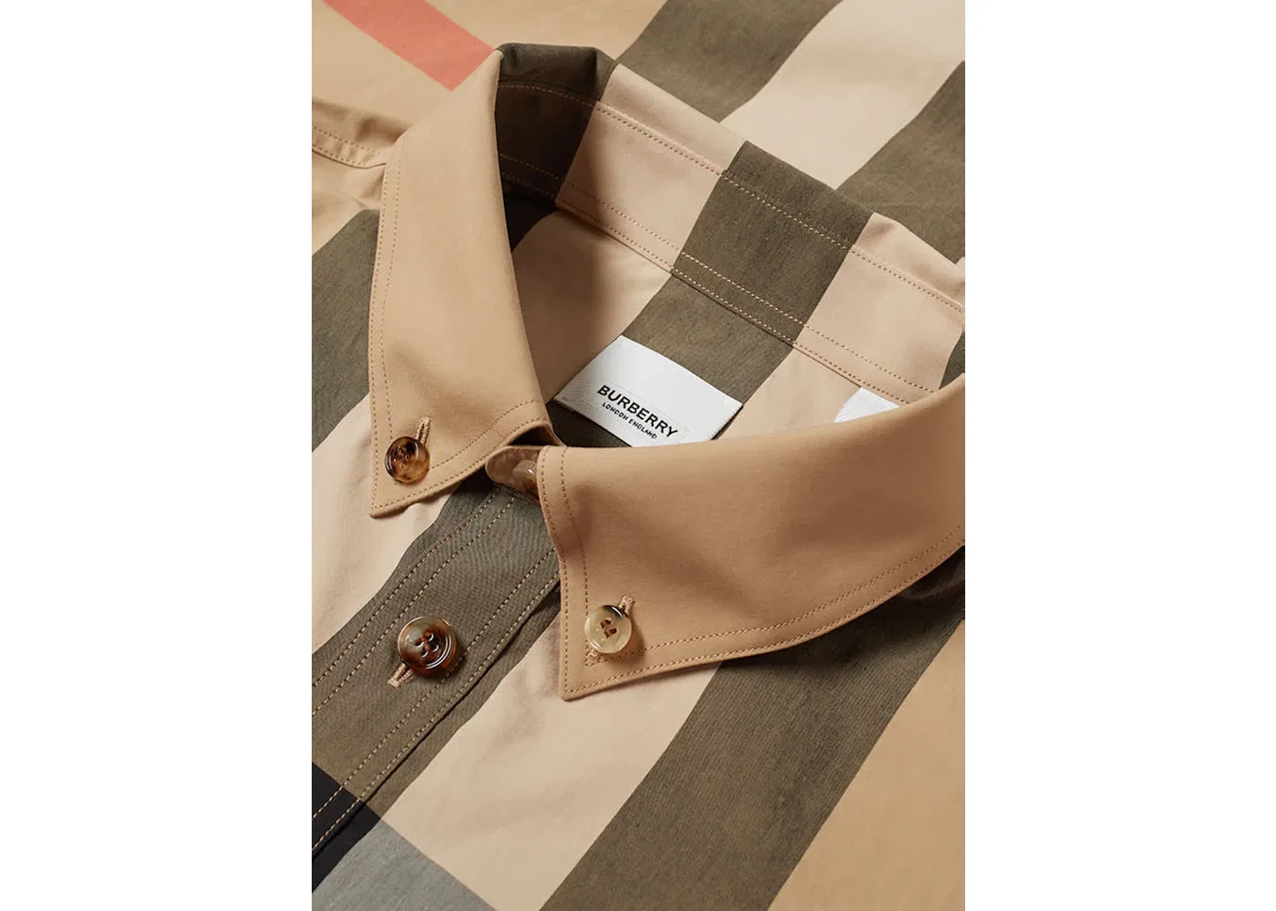 Мужская рубашка с коротким рукавом в клетку Burberry, Archive Beige — фото 3