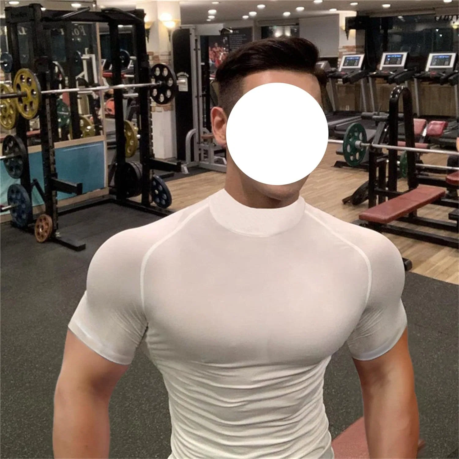 Мужская классическая футболка с контрастным воротником Regular Fit, White — фото 2