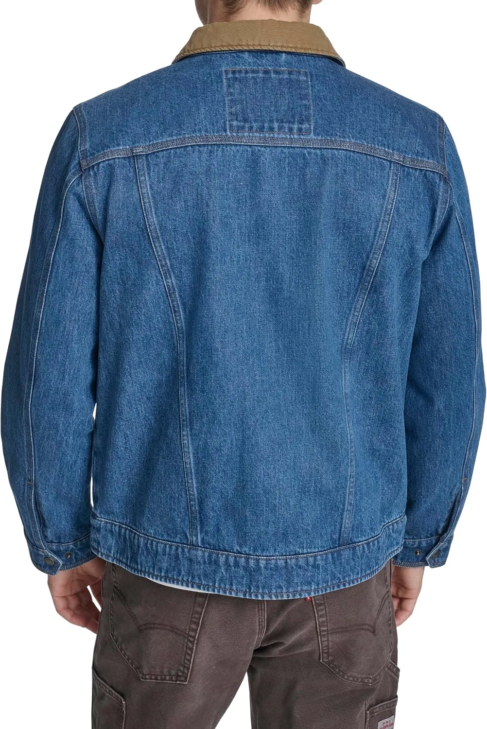 Мужская хлопковая куртка-джинсовка с вельветовым воротником Levi's, Medium Wash Denim Lightweight — фото 4