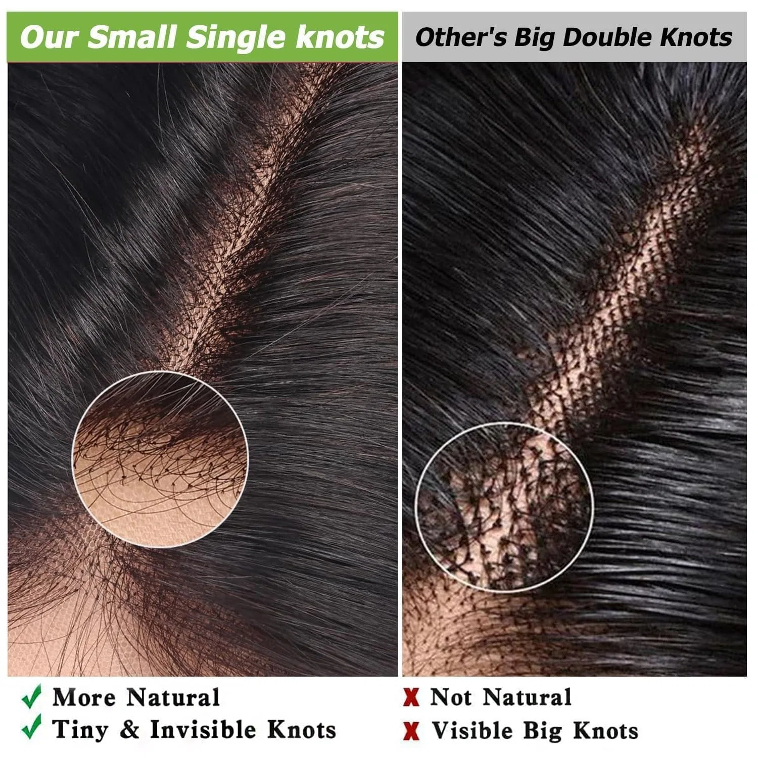 Накладка на кружевной основе из натуральных волос 2 x 6 HD Swiss Lace Deep Part Body Wave Barcupley, 2X6 Hd Lace Closure Body Wave Natural Black — фото 3