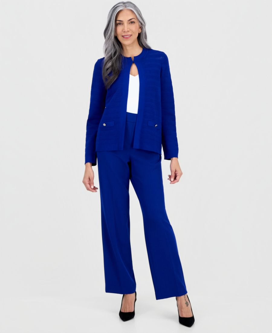 

Женские брюки Gracie с высокой посадкой и прямыми штанинами, стандартный и укороченный размер Kasper, Royal Signature