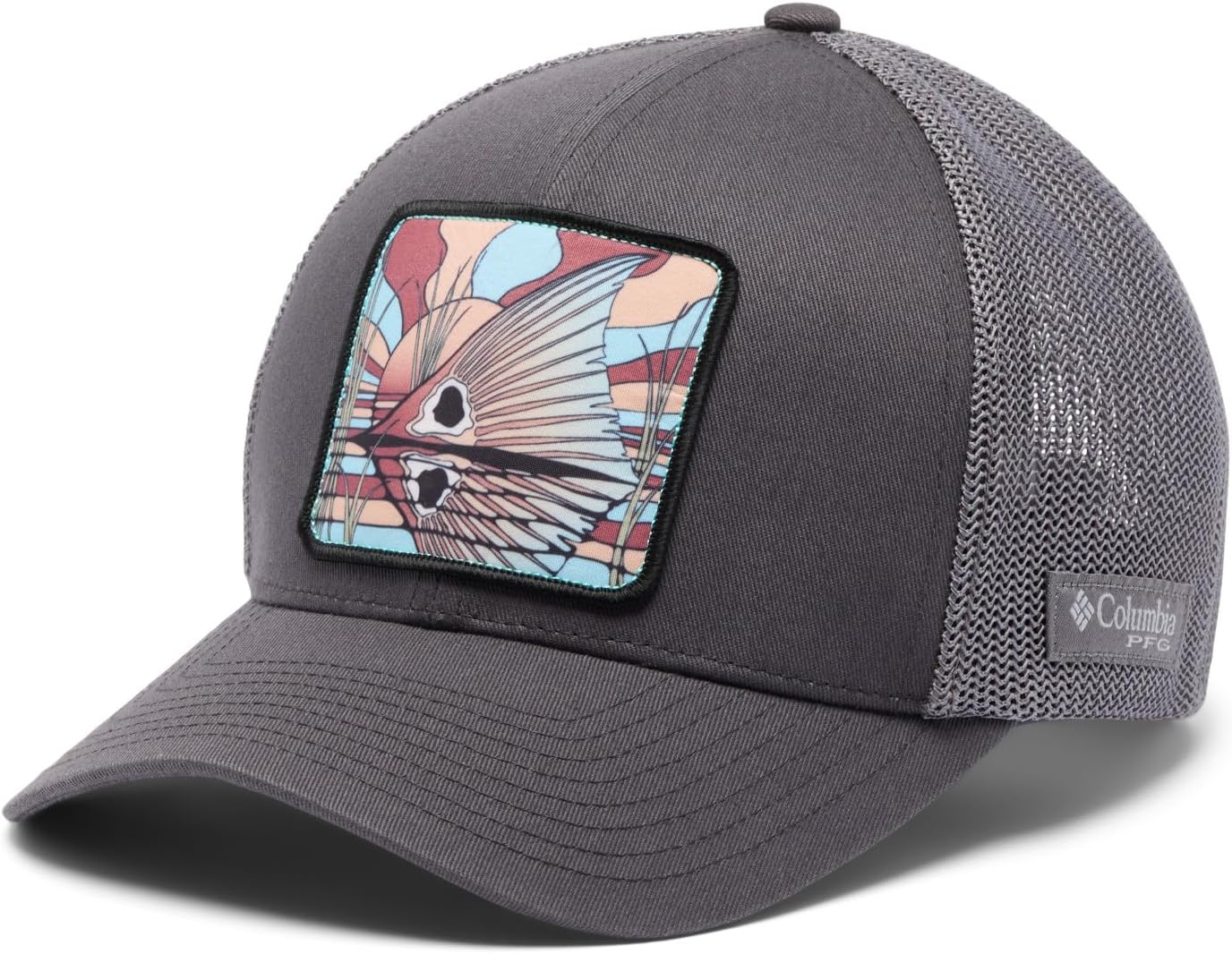 

Бейсболка Columbia Unisex-Adult PFG Patch Mesh, Shark/City Grey/Redfish Shine