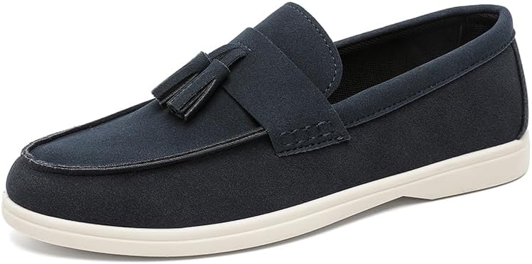 

Мужские повседневные замшевые лоферы с кисточками, обувь без шнурков с белой подошвой, доступна в коричневом, бежевом и рыжем цветах Generic