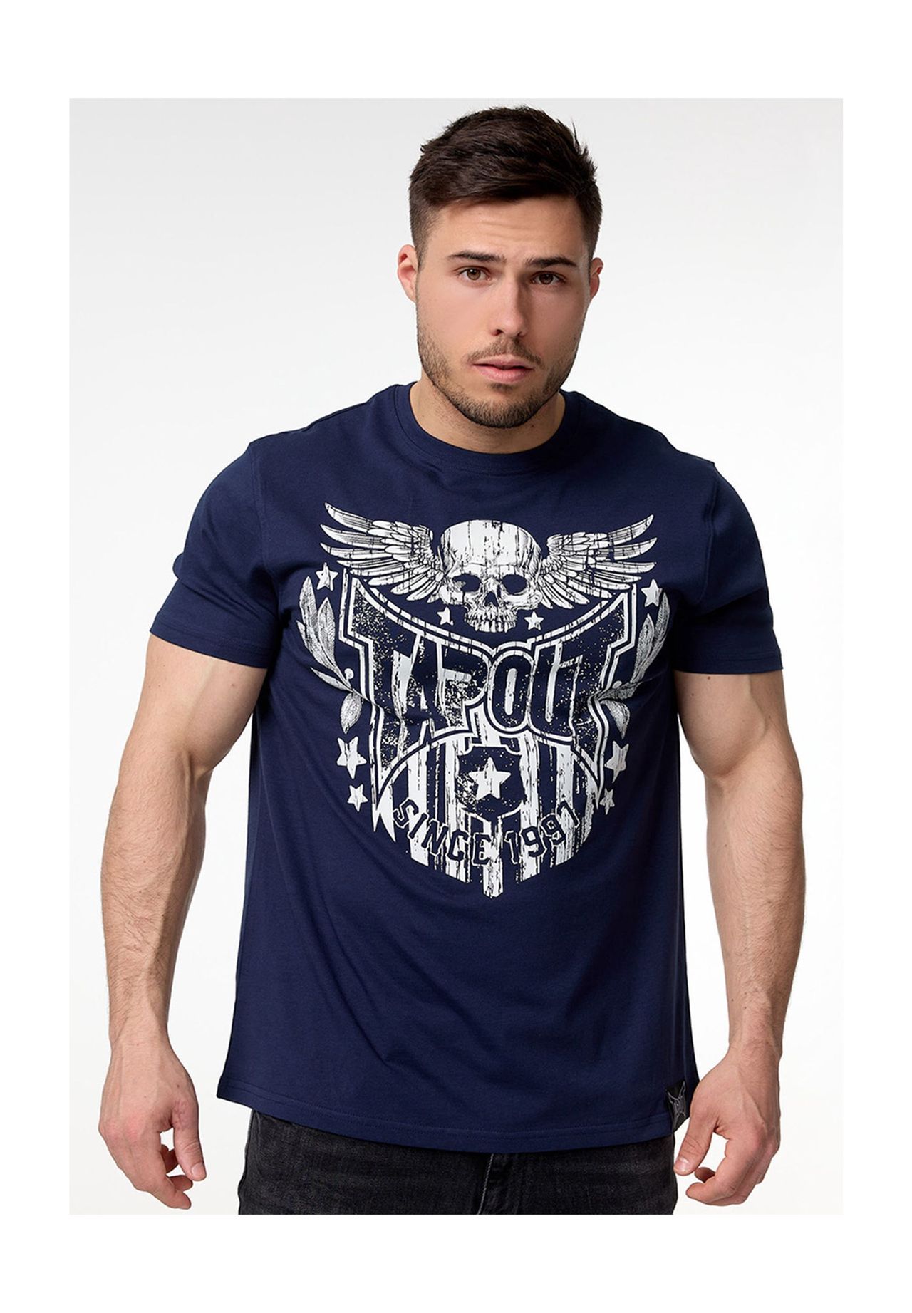 

Мужская футболка обычного кроя WESTLAKE TAPOUT, темно-сине-белый