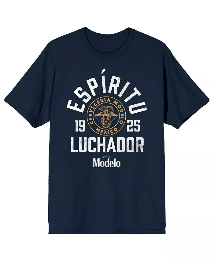 

Мужская футболка с коротким рукавом и круглым вырезом Espiritu Luchador Logo, цвет navy, размер 3XL Modelo, синий
