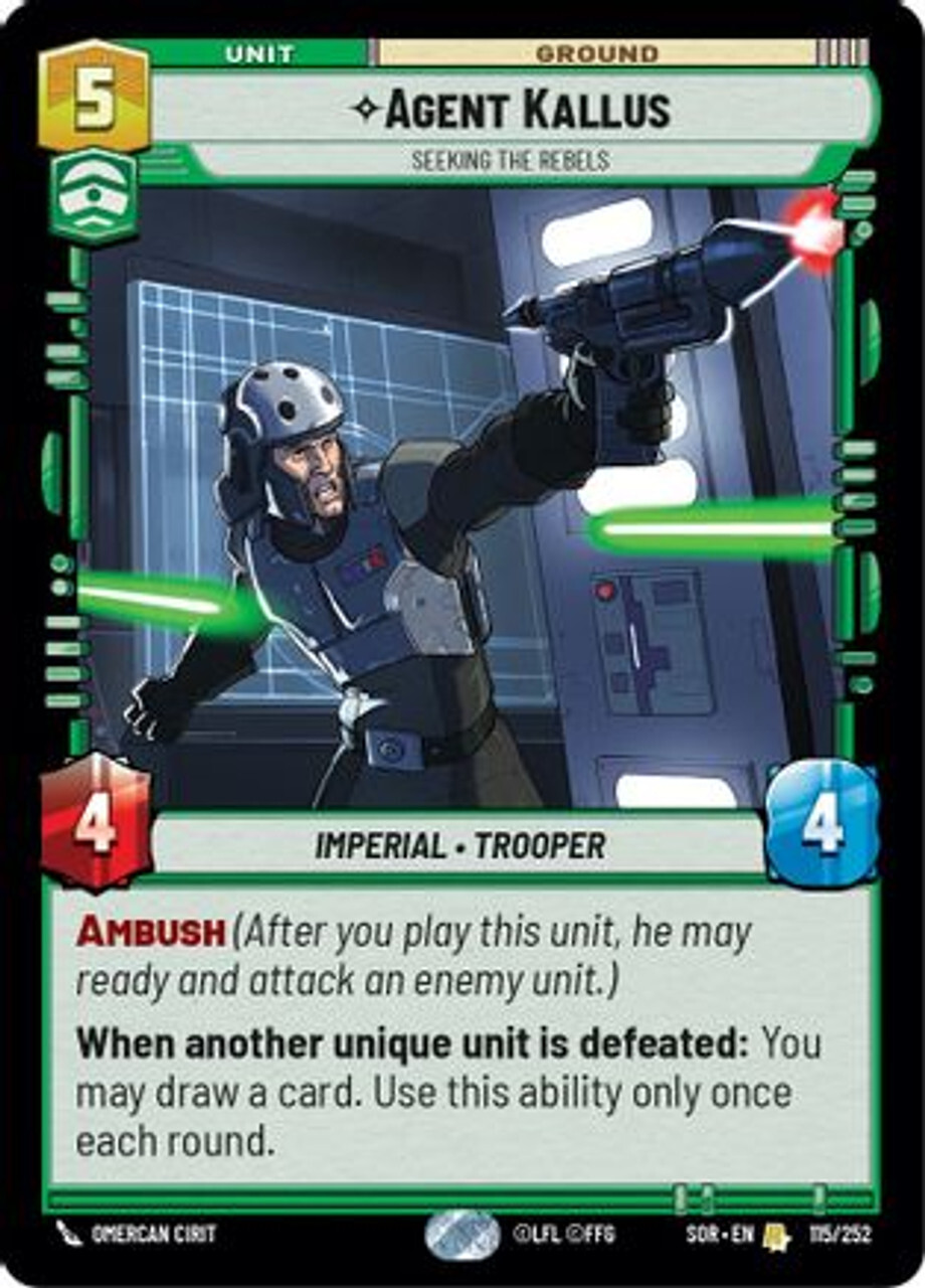 

Карточная игра Agent Kallus - Seeking the Rebels (115/252) - Spark of Rebellion