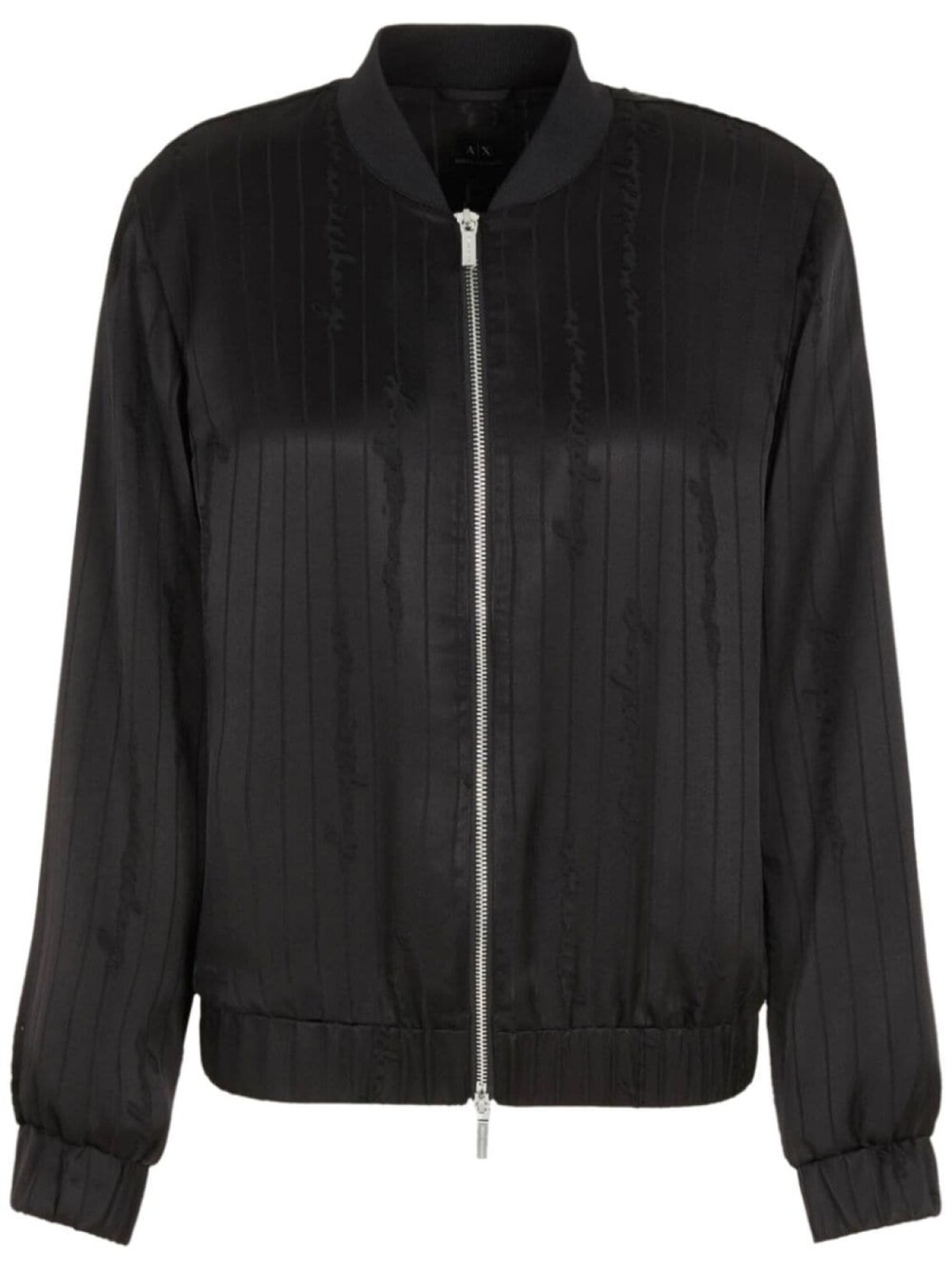 

Armani Exchange атласный бомбер с логотипом, черный