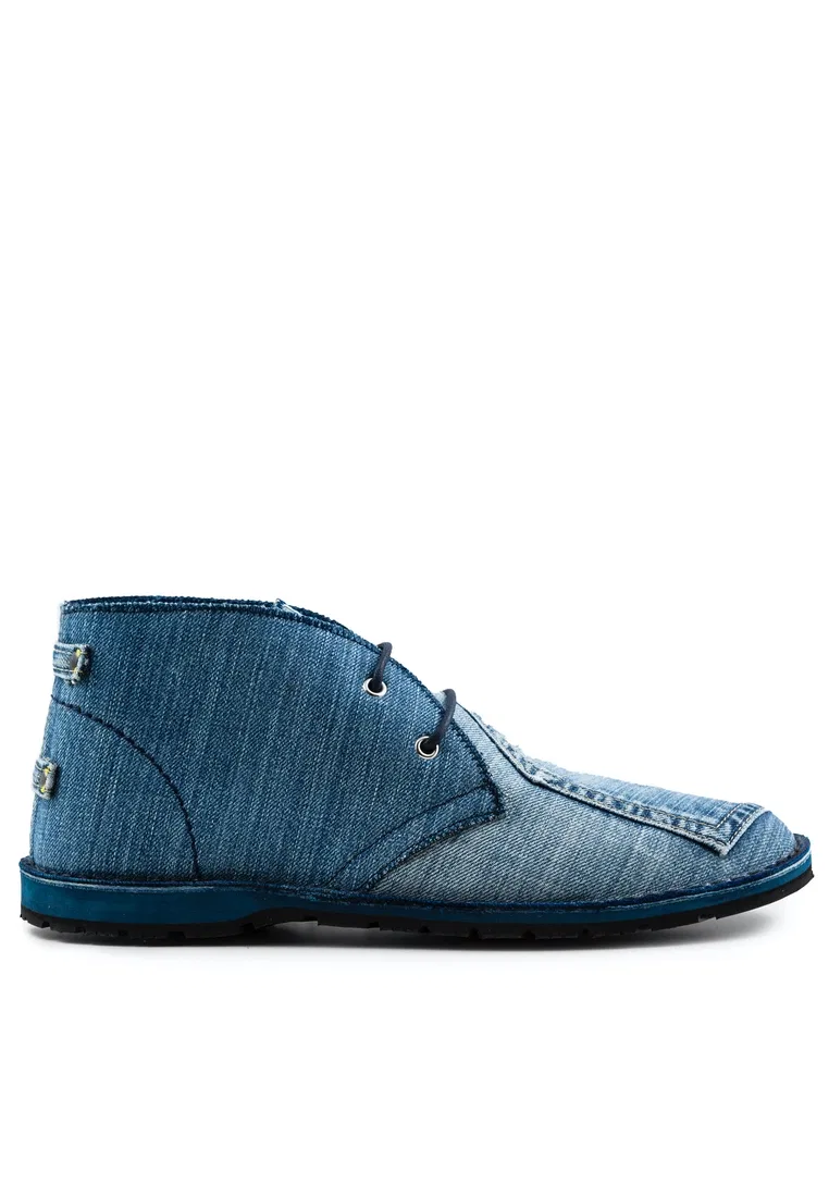 Ботинки джинсовые, из переработанных материалов, Desert Boots, STAGE JEANS, синие Re49
