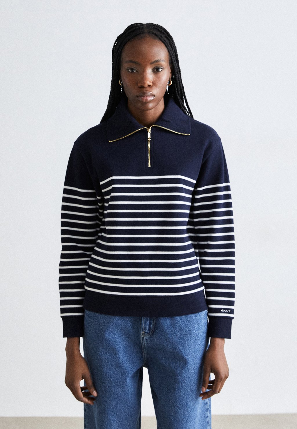

Джемпер BRETON RIB HALF ZIP GANT, темно-синий