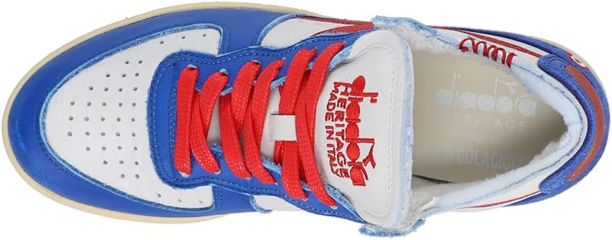 Мужские кроссовки Diadora Mi Basket Row Cut Philly 6 на шнуровке, повседневные - белые — фото 4