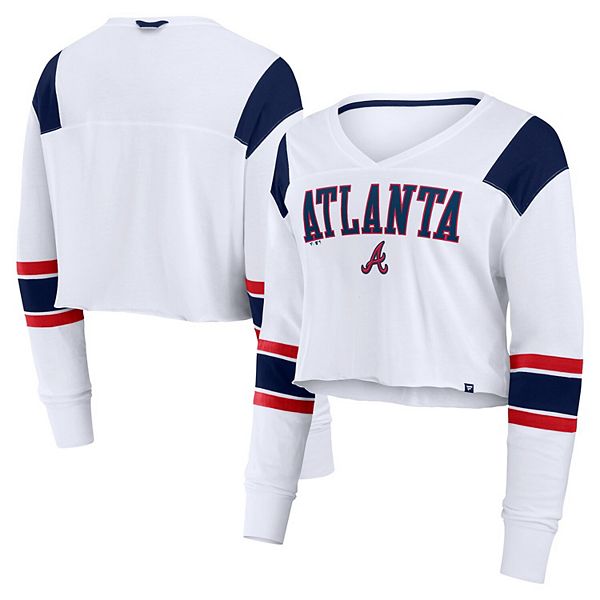 

Женская белая футболка Atlanta Braves с длинными рукавами Fanatics, Белый, Женская белая футболка Atlanta Braves с длинными рукавами Fanatics