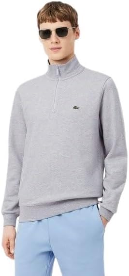 

Мужская толстовка Lacoste с высоким воротником и застежкой-молнией до середины груди, серый