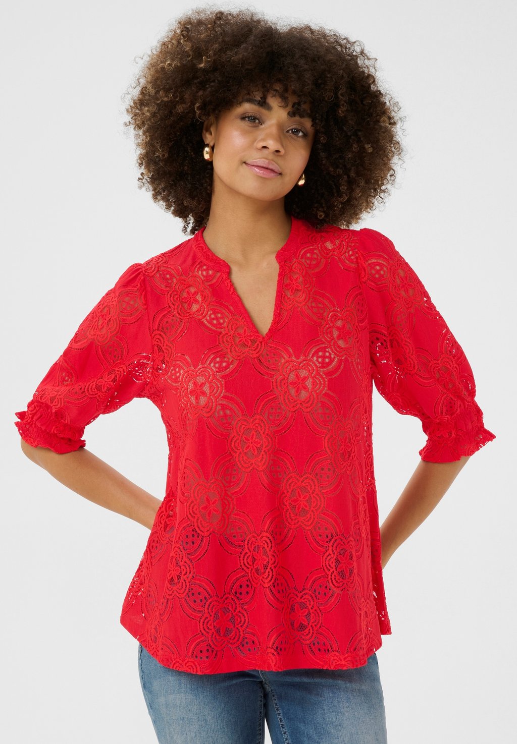 

Блуза CUOLU SS LACE Culture, красный