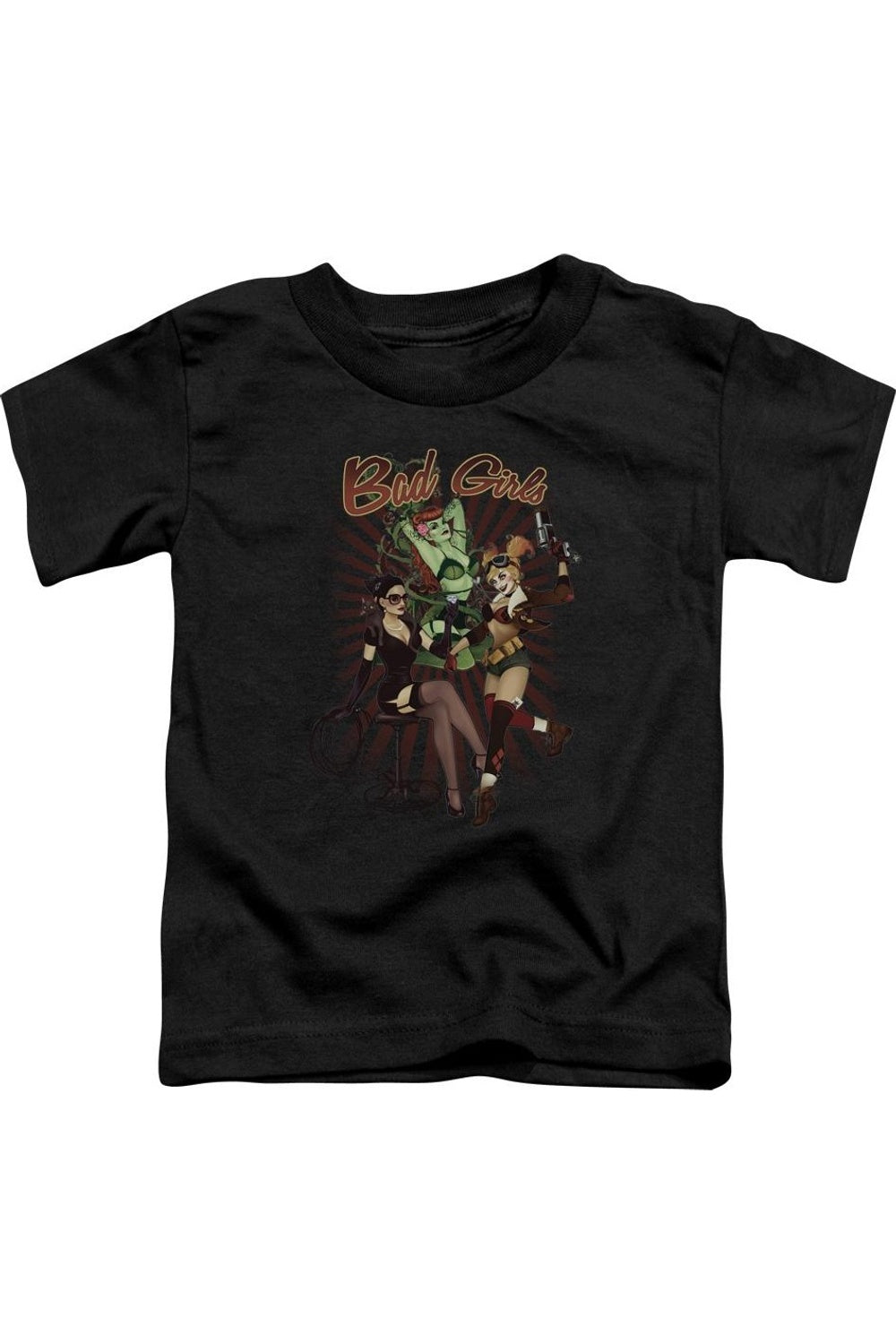 

Футболка для малышей "Плохие девчонки" Justice League of America с короткими рукавами Gildan, черный