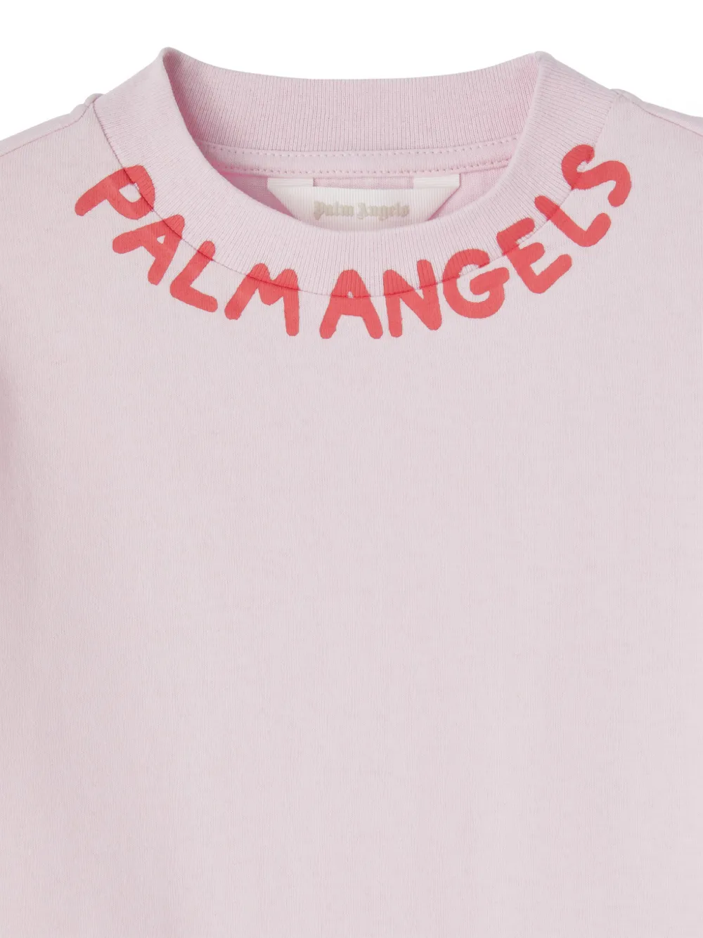 Футболка с принтом Palm Angels Kids, розовый — фото 3