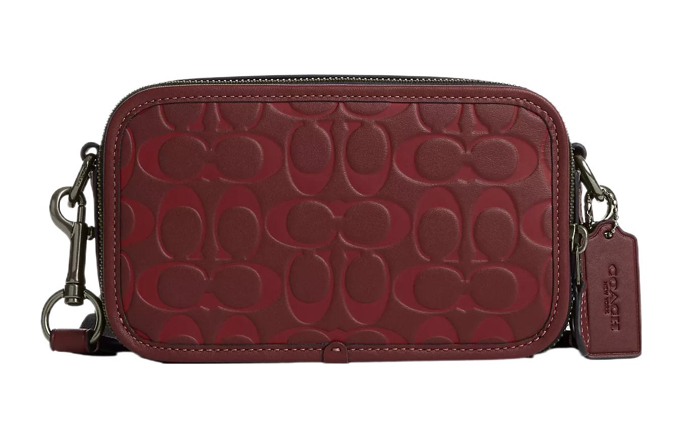 

Кожаная сумка через плечо, маленькая дамская сумка бордового цвета COACH