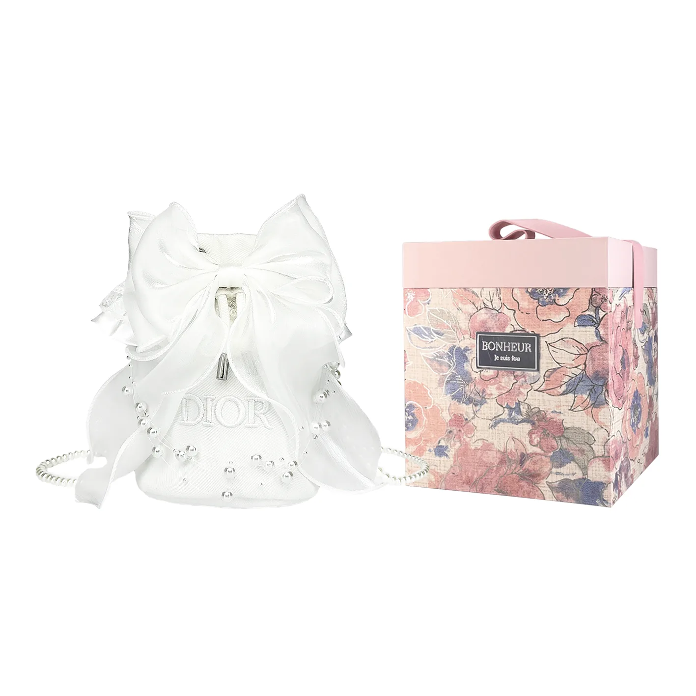 DIOR [Индивидуальная косметичка] Lilith Dream, мерцающая кошка, подарочный набор, элегантный сувенир чистого белого цвета, минималистичный стиль, шелк