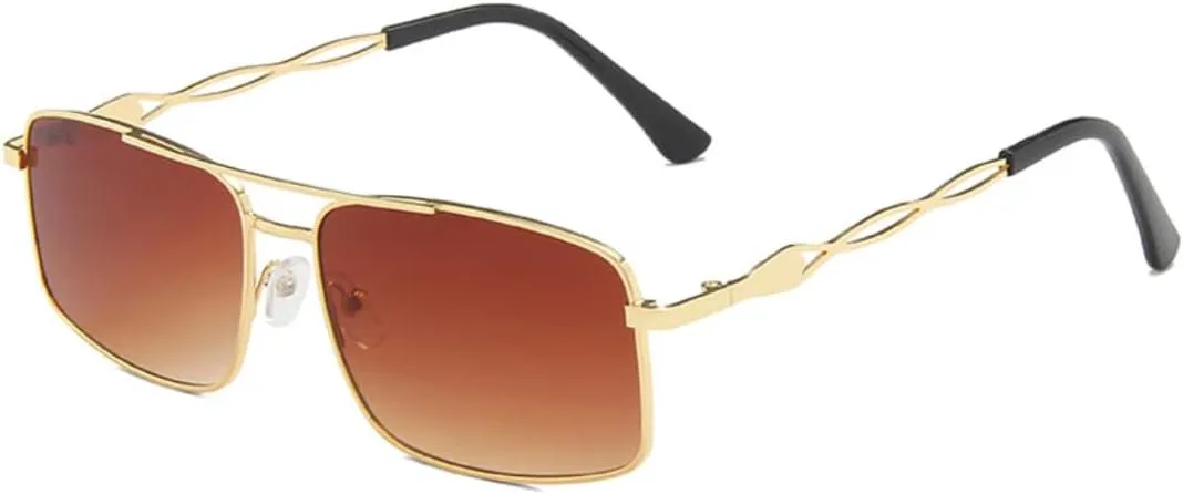 

Винтажные металлические солнцезащитные очки для женщин и мужчин, для летних путешествий, пляжных вечеринок, защита от УФ-излучения UV400 VVTWSSW, Gold Tea