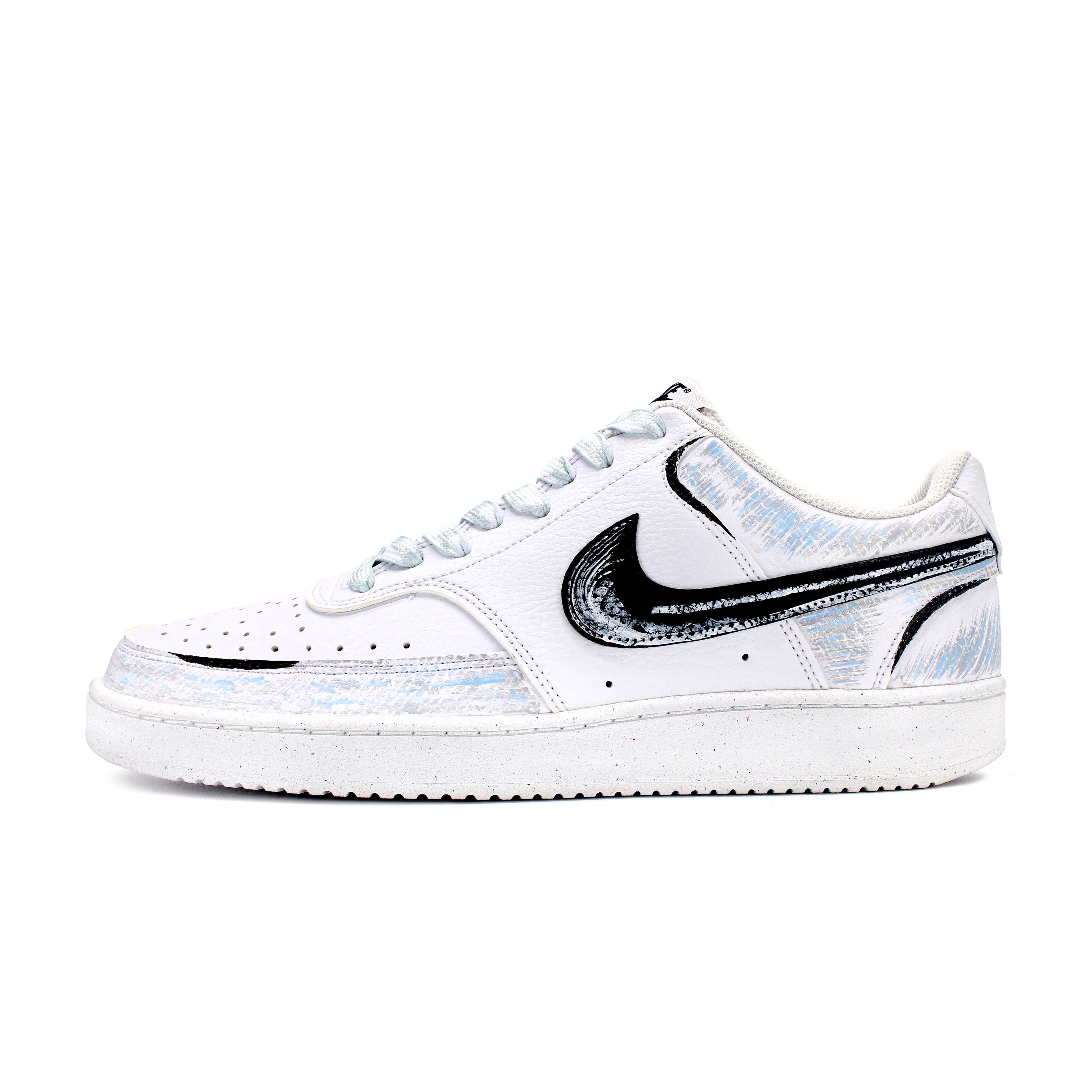 

Nike Кроссовки Court Vision 1 с низким верхом, противоскользящие, износостойкие, мужские, сине-белые