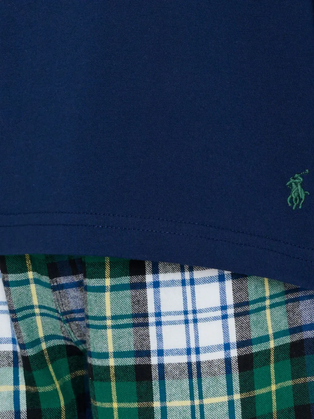 Пижама в тартан клетку Polo Ralph Lauren Kids, синий — фото 3