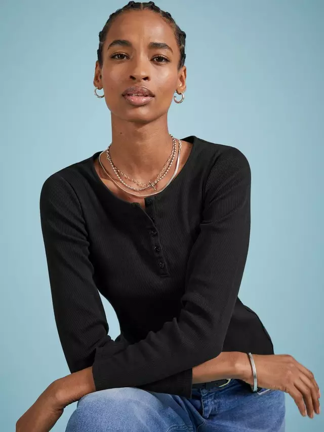 

Топ Baukjen Chessie Luxe Henley, цвет caviar/black