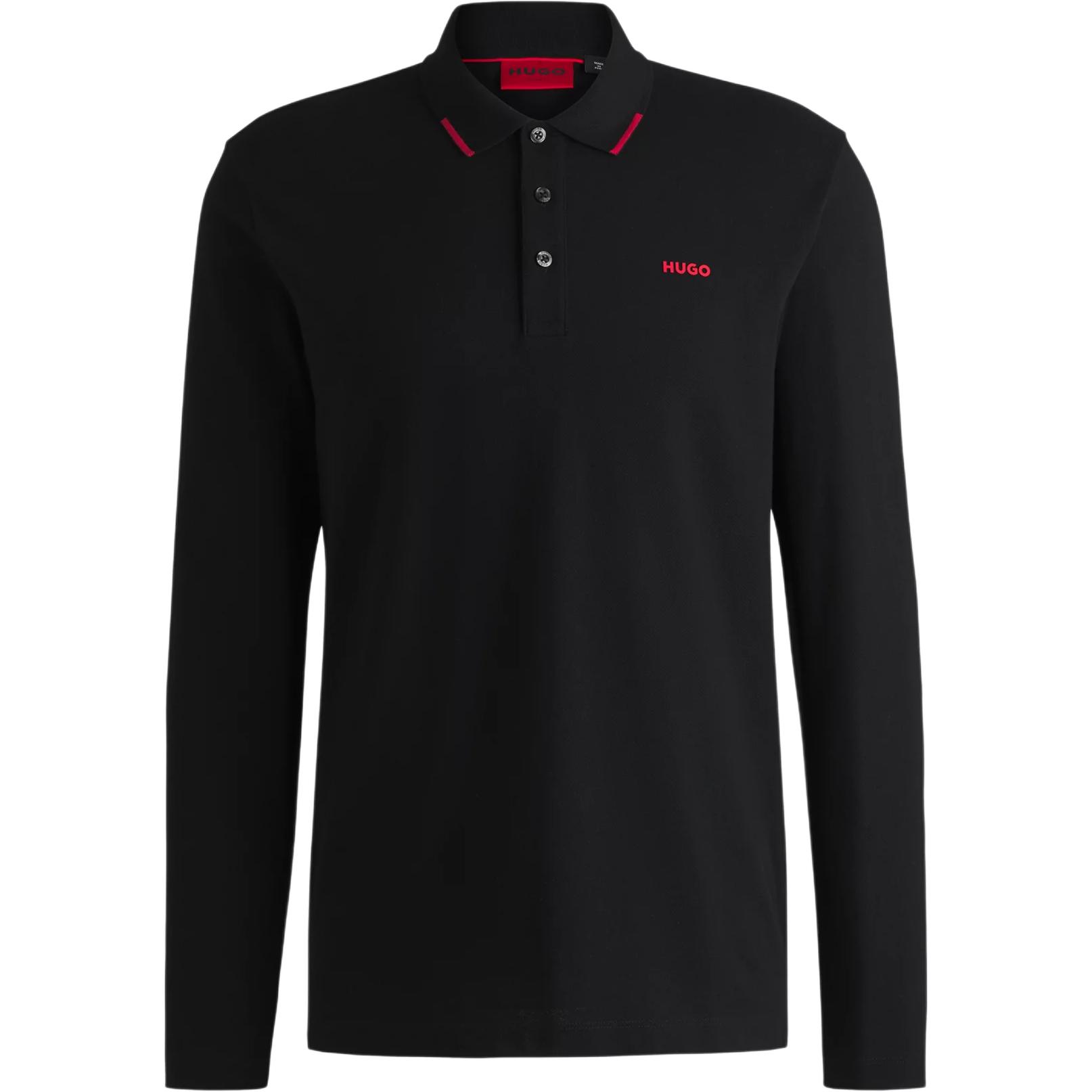 

Худи Derriko поло с длинным рукавом HUGO BOSS, черный