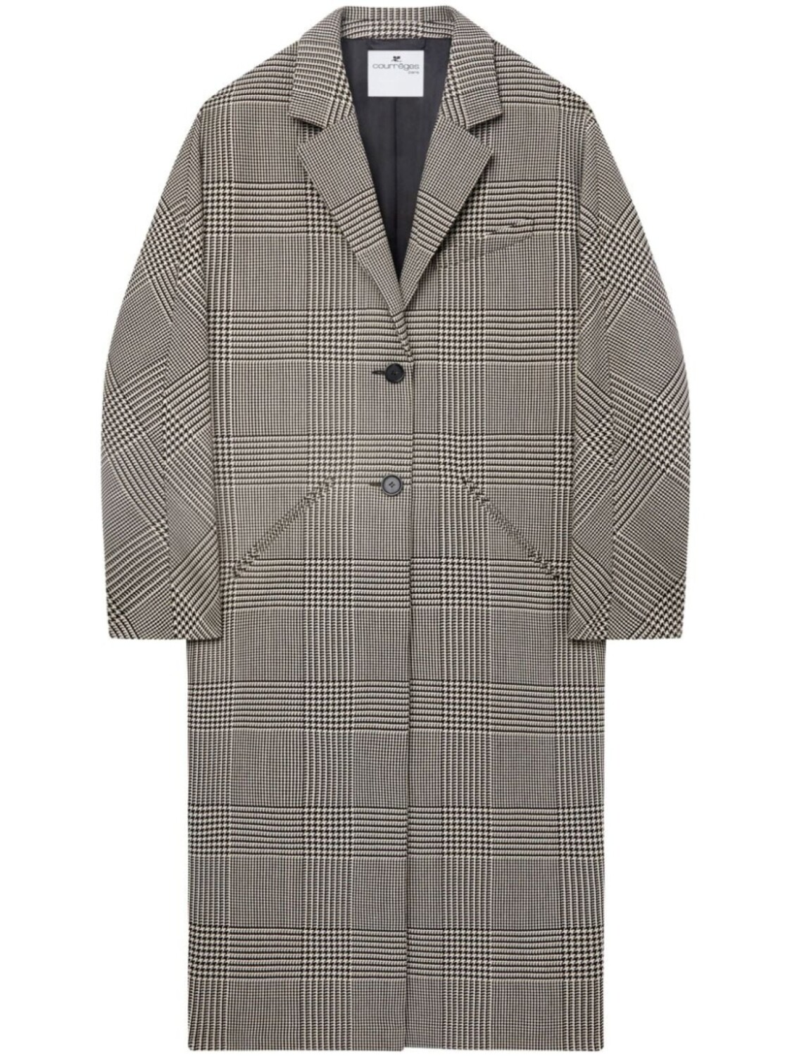 

Courrèges пальто Cocoon в клетку, черный