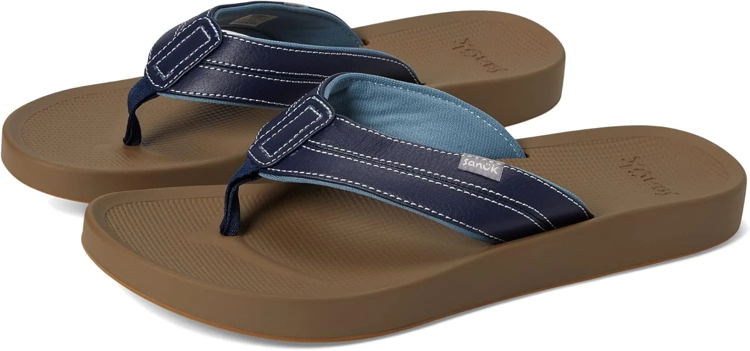 Сандалии из коврика для йоги Sanuk, Navy Tan