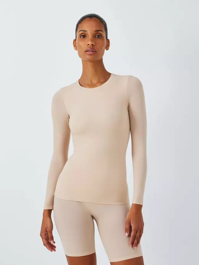 

Топ John Lewis Smoothing Long Sleeve, цвет almond