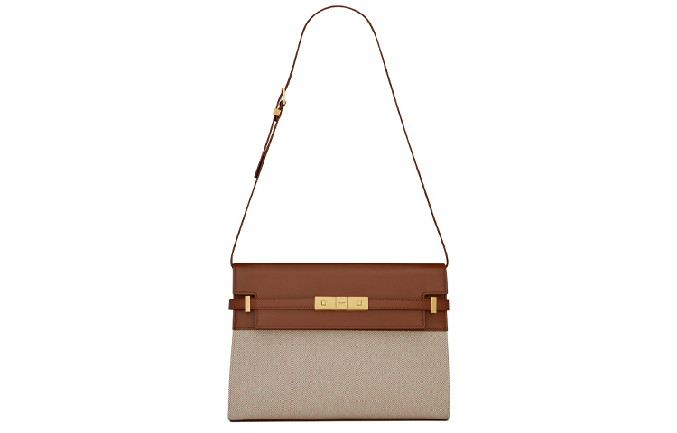 

Сумка через плечо SL MANHATTAN с замком-застёжкой, многоцветная, женская, бежево-кирпичная SAINT LAURENT