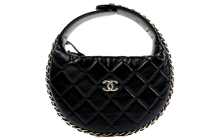 

Кожаная мини-клатч женский черный CHANEL