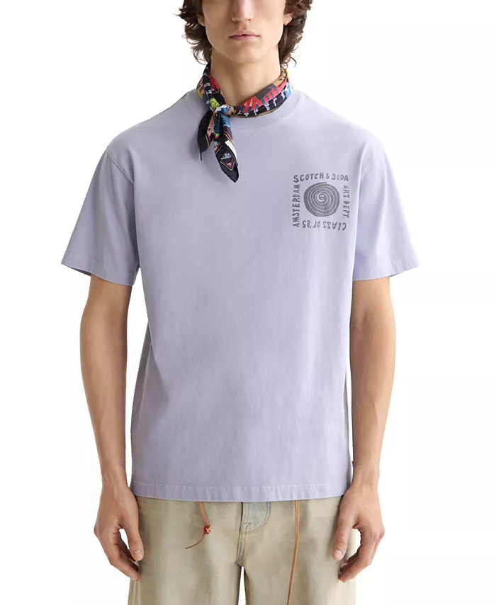 

Мужская футболка с коротким рукавом свободного кроя и логотипом SCOTCH & SODA, фиолетовый
