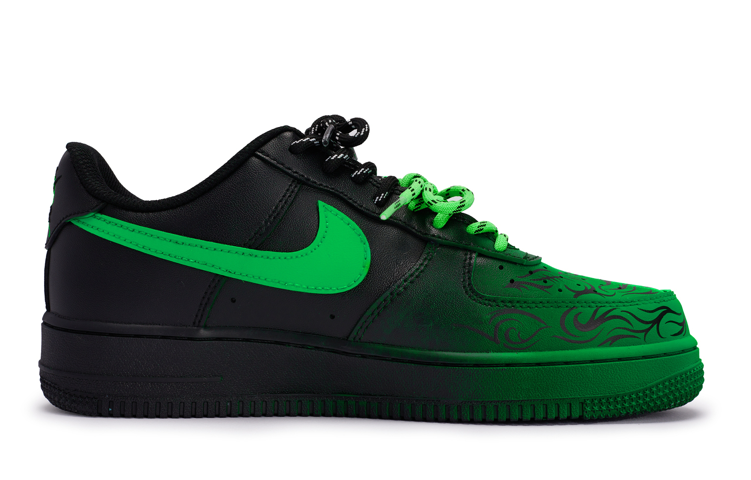 Nike Кроссовки Air Force 1 для скейтбординга унисекс низкие зеленые и черно-зеленые, цвет Black Green — фото 3