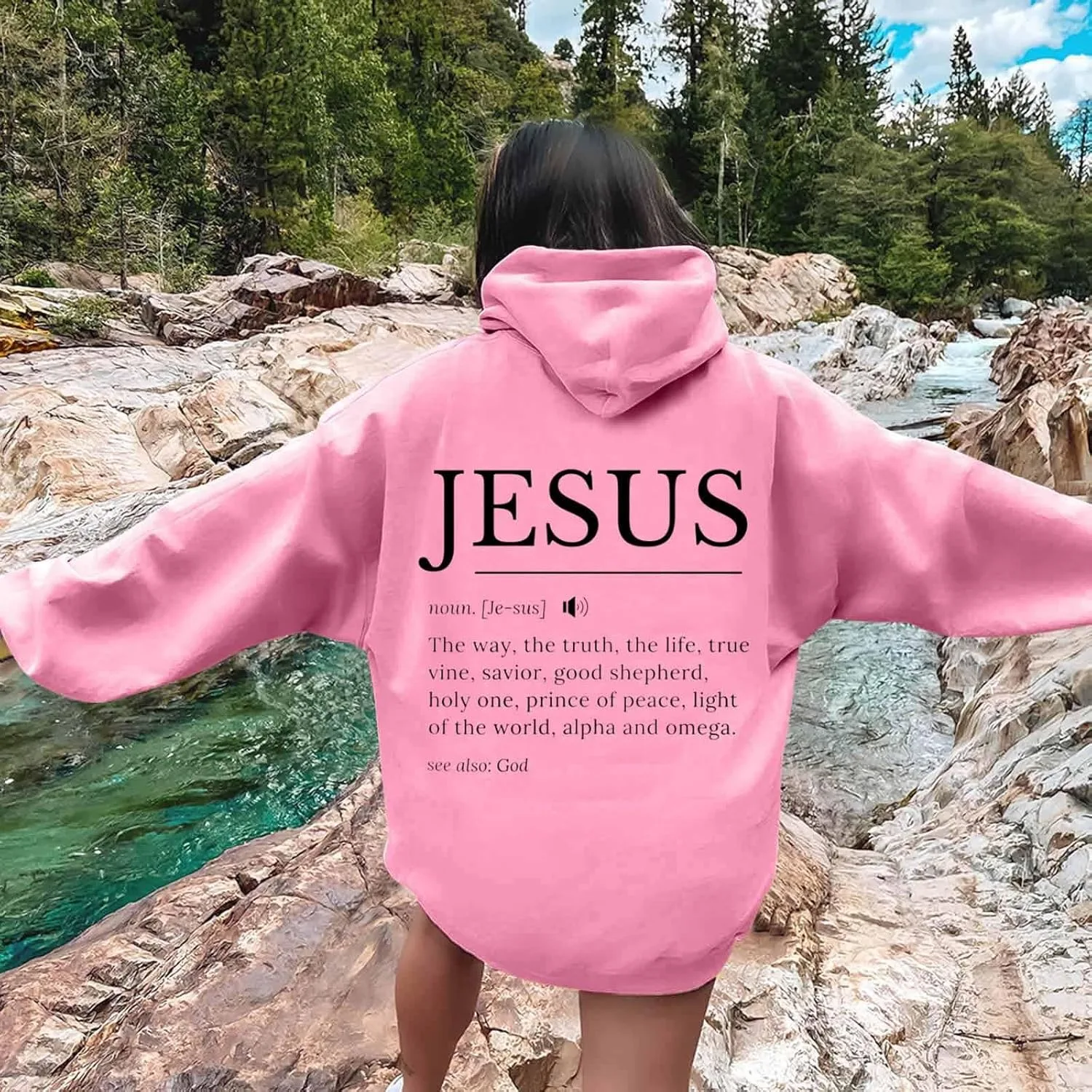 Худи для женщин Oversized Y2k с принтом Christian Religious Faith Jesus — фото 3