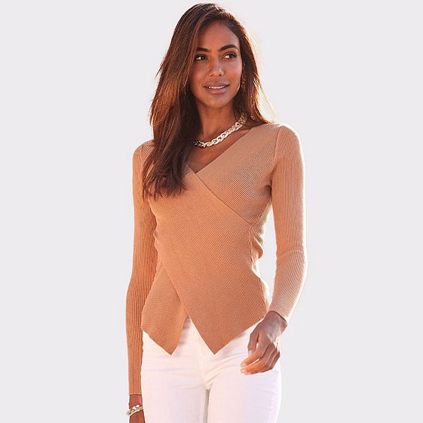 

Женский свитер с V-образным вырезом Lascana, Cognac