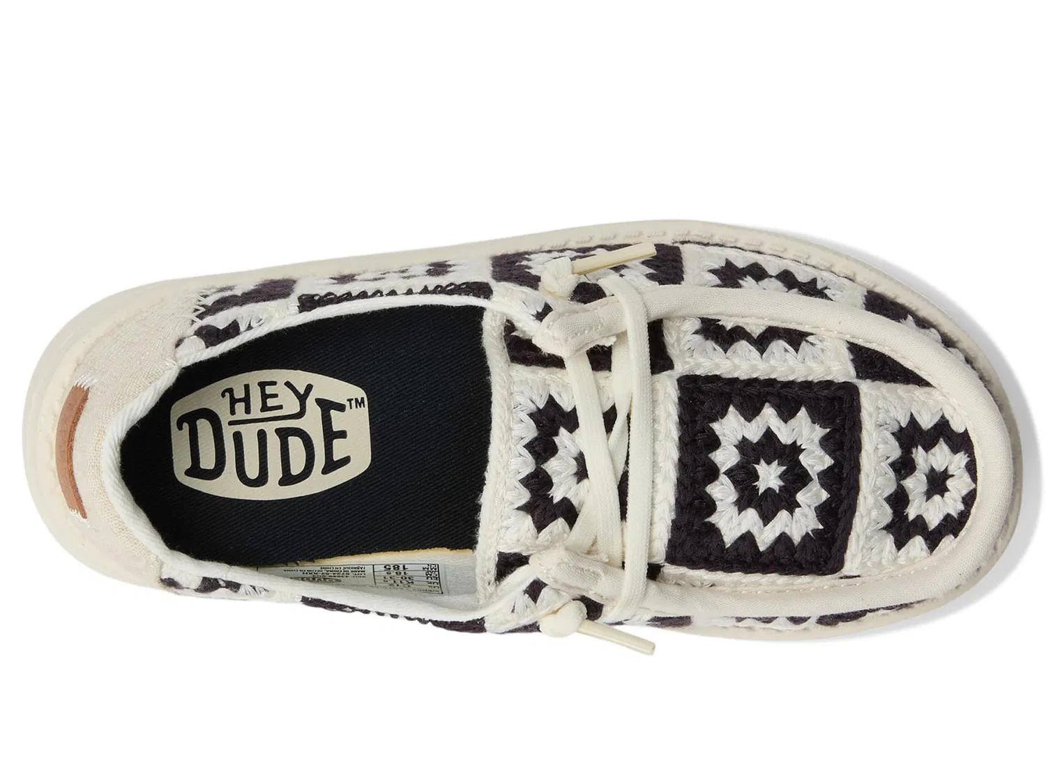 Детские кроссовки для девочек с принтом Wendy Boho HEYDUDE, Black Multicolor — фото 2
