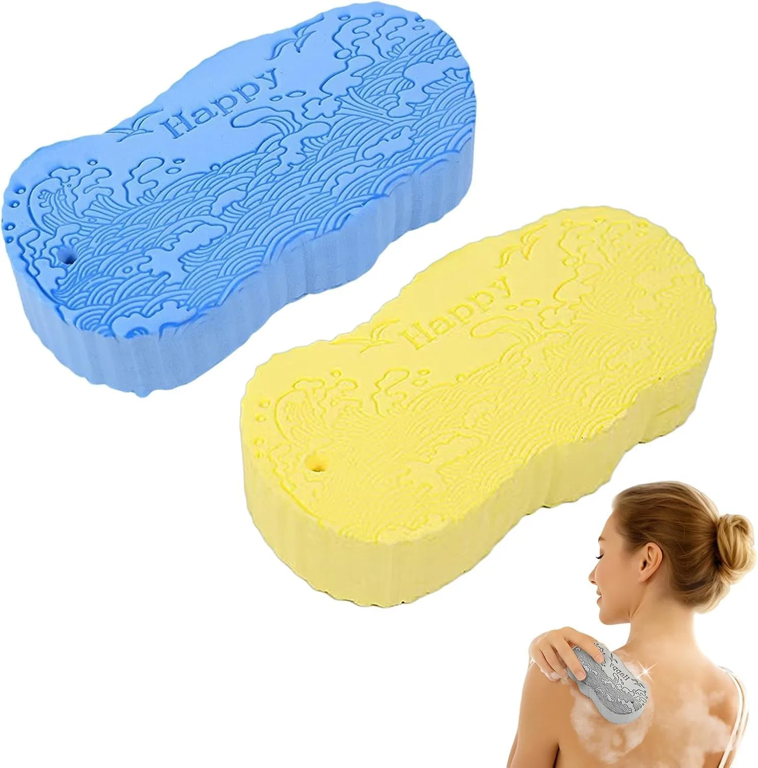Мочалка для эксфолиации, Generisch, 1 шт, Blue + Yellow