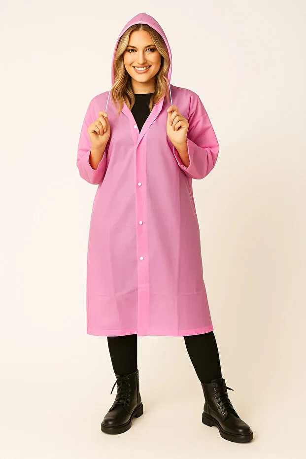 Детское пальто водонепроницаемое с капюшоном Sibel Günay Butik, Pink