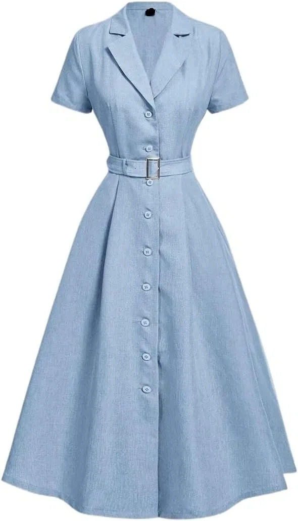 Женское платье миди с запахом, Elegant, Blue