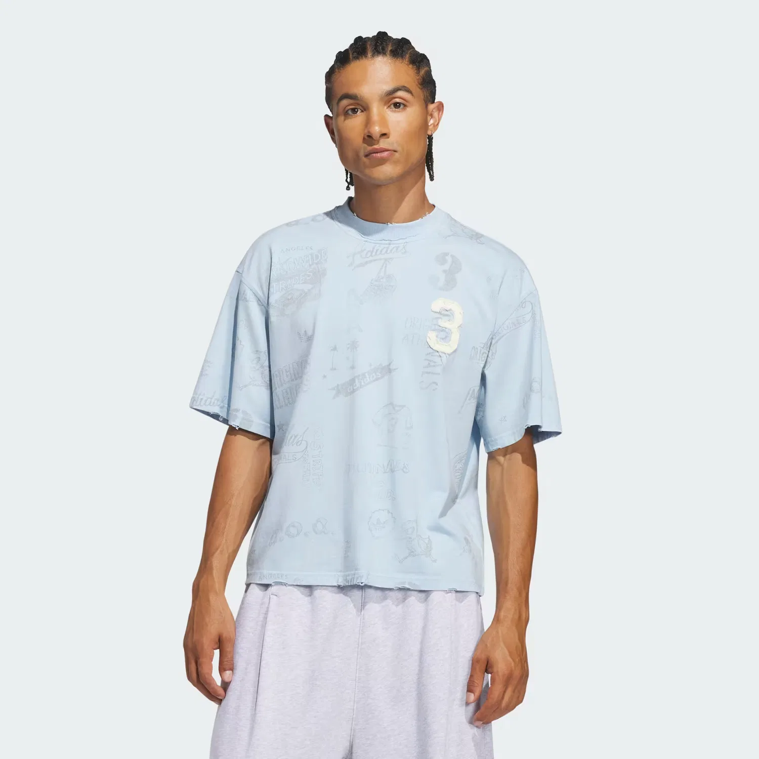 Мужская футболка с графическим принтом Varsity Graphic Adidas Originals, голубой