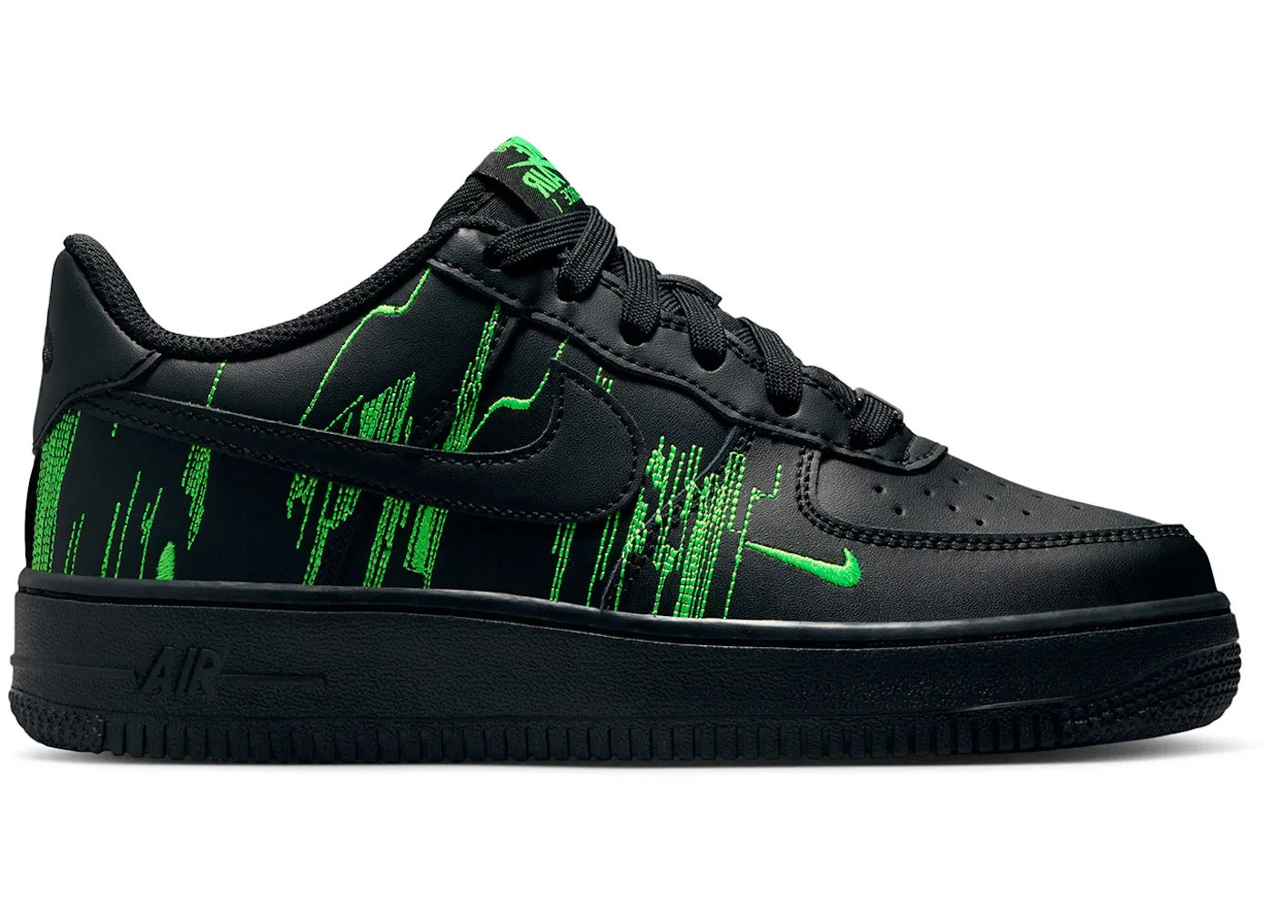 Детские кроссовки Nike Air Force 1 Low LV8 4 Matrix, Black/Green Strike/Vivid Purple/Black