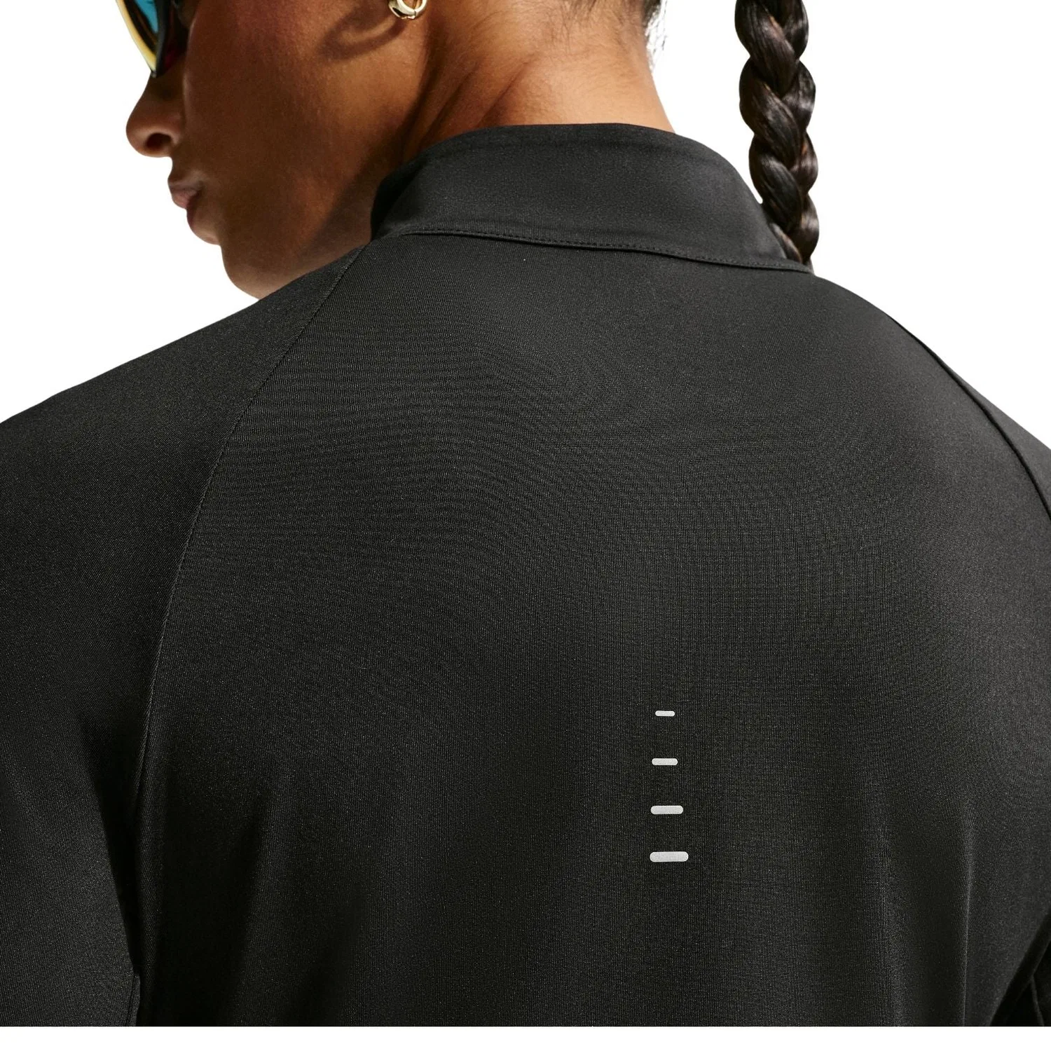 Женская футболка Swift Dri-FIT UV 1 4-Zip Top 'Black' Nike, черный — фото 4