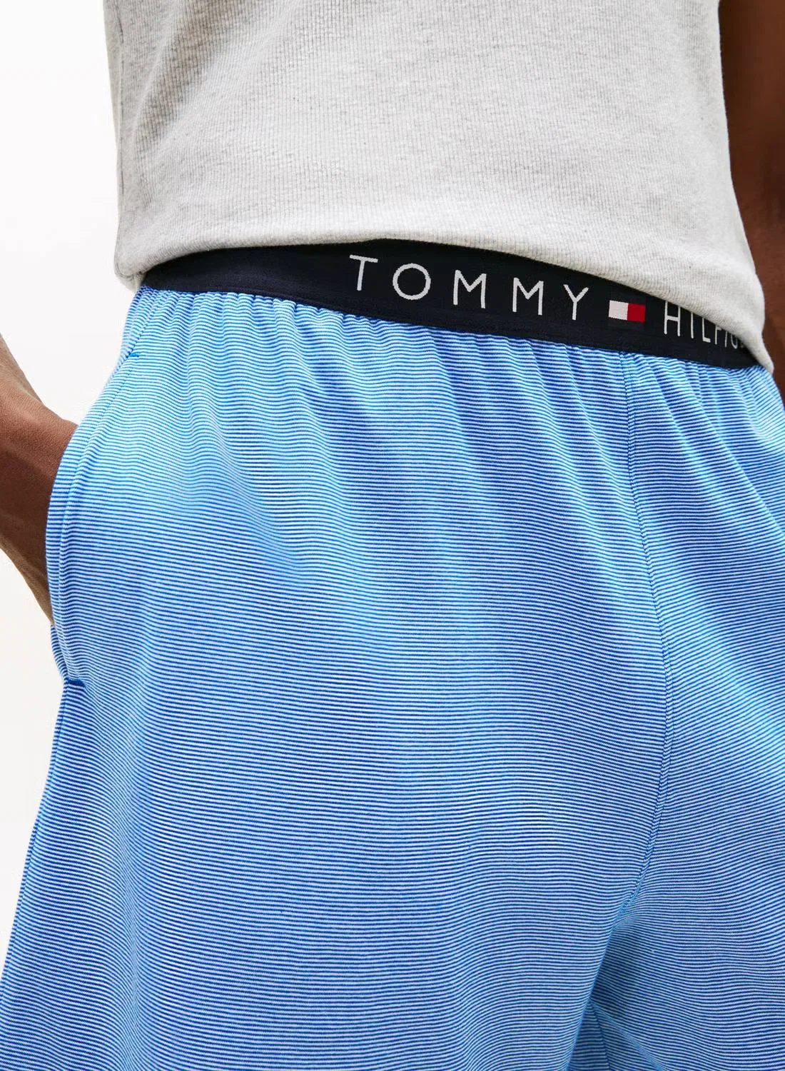 Шорты для отдыха с полосатым принтом Tommy Hilfiger, синий — фото 4