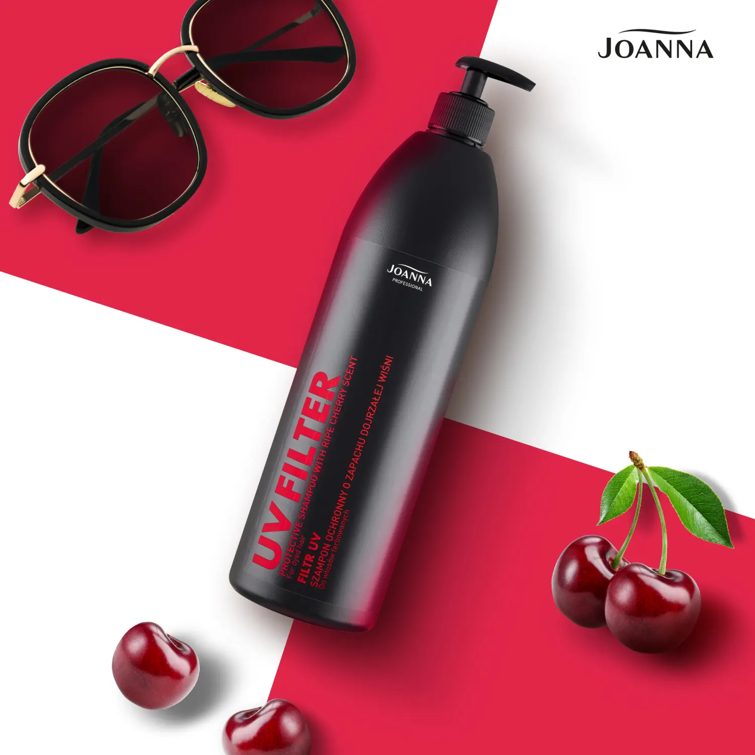 Joanna Professional UV Filter защитный шампунь с ароматом спелой вишни, 1000 мл — фото 4