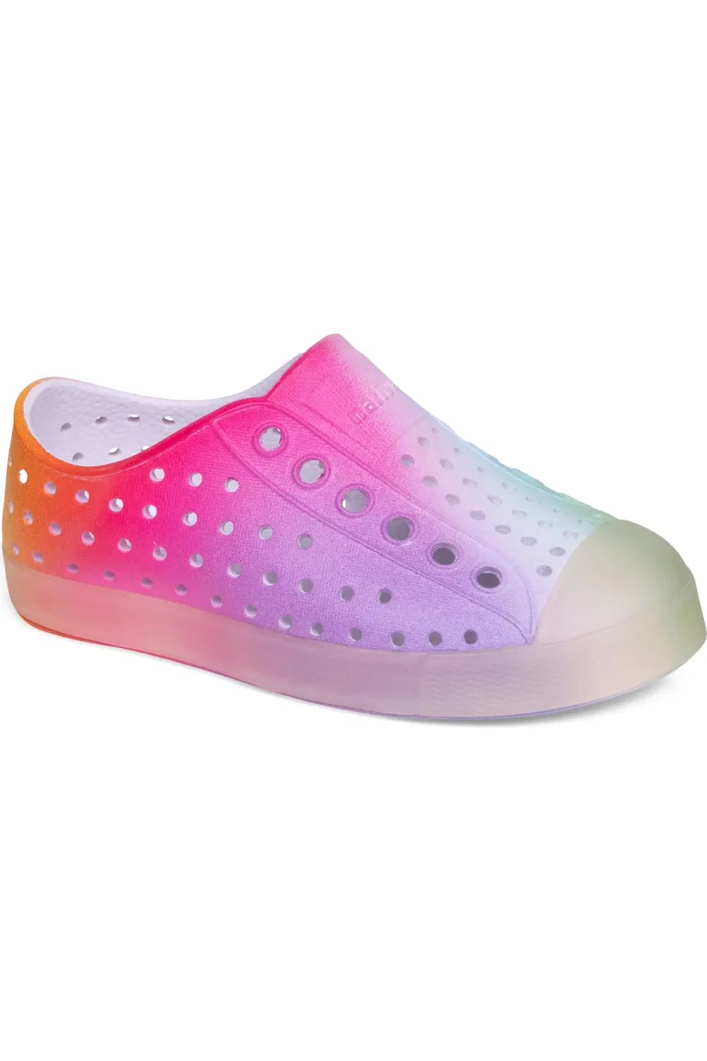 Детские кеды водонепроницаемые slip-on Jefferson Native Shoes, White/Rainbow Spray