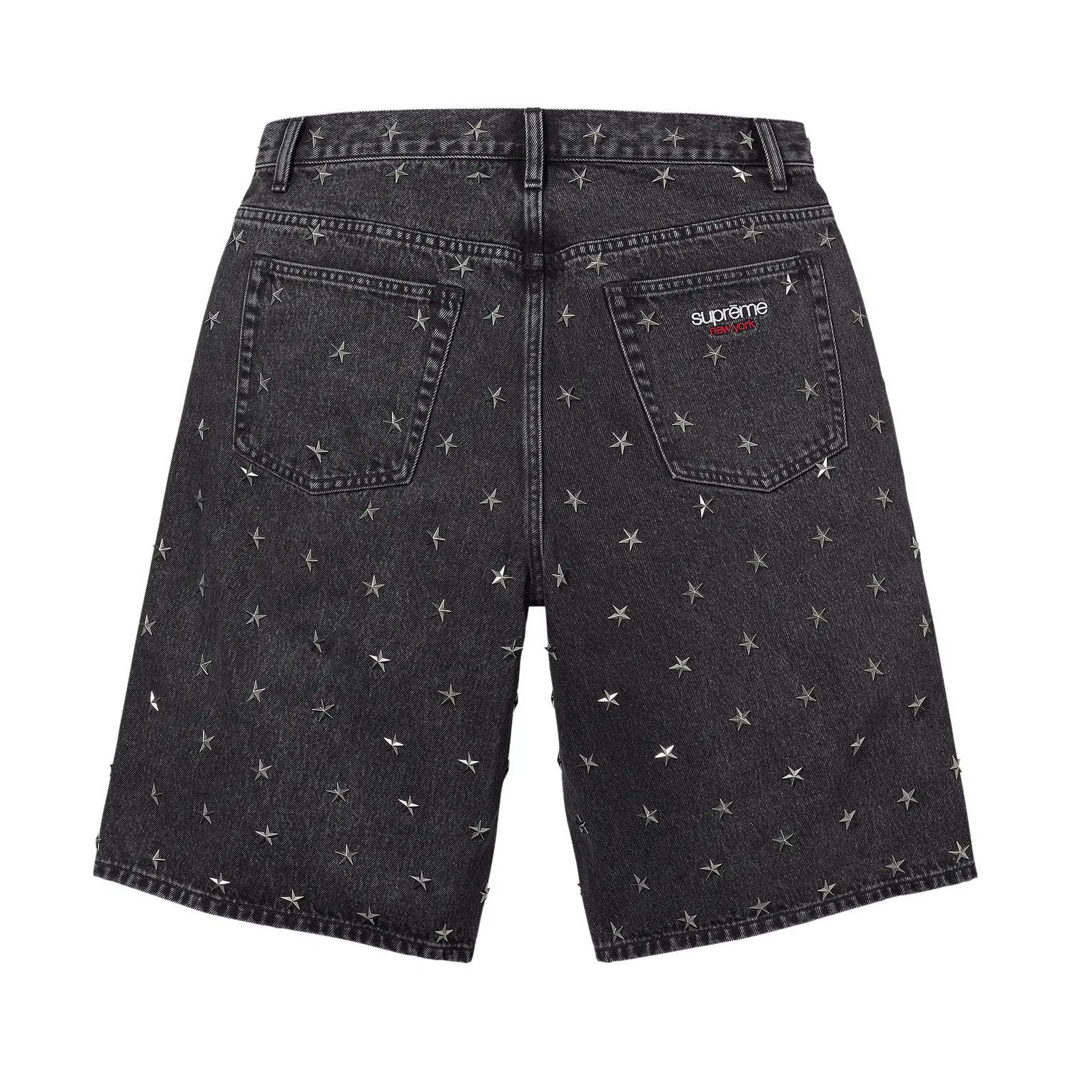 Джинсовые шорты Supreme Stars Studded Baggy Denim Short, черный — фото 2