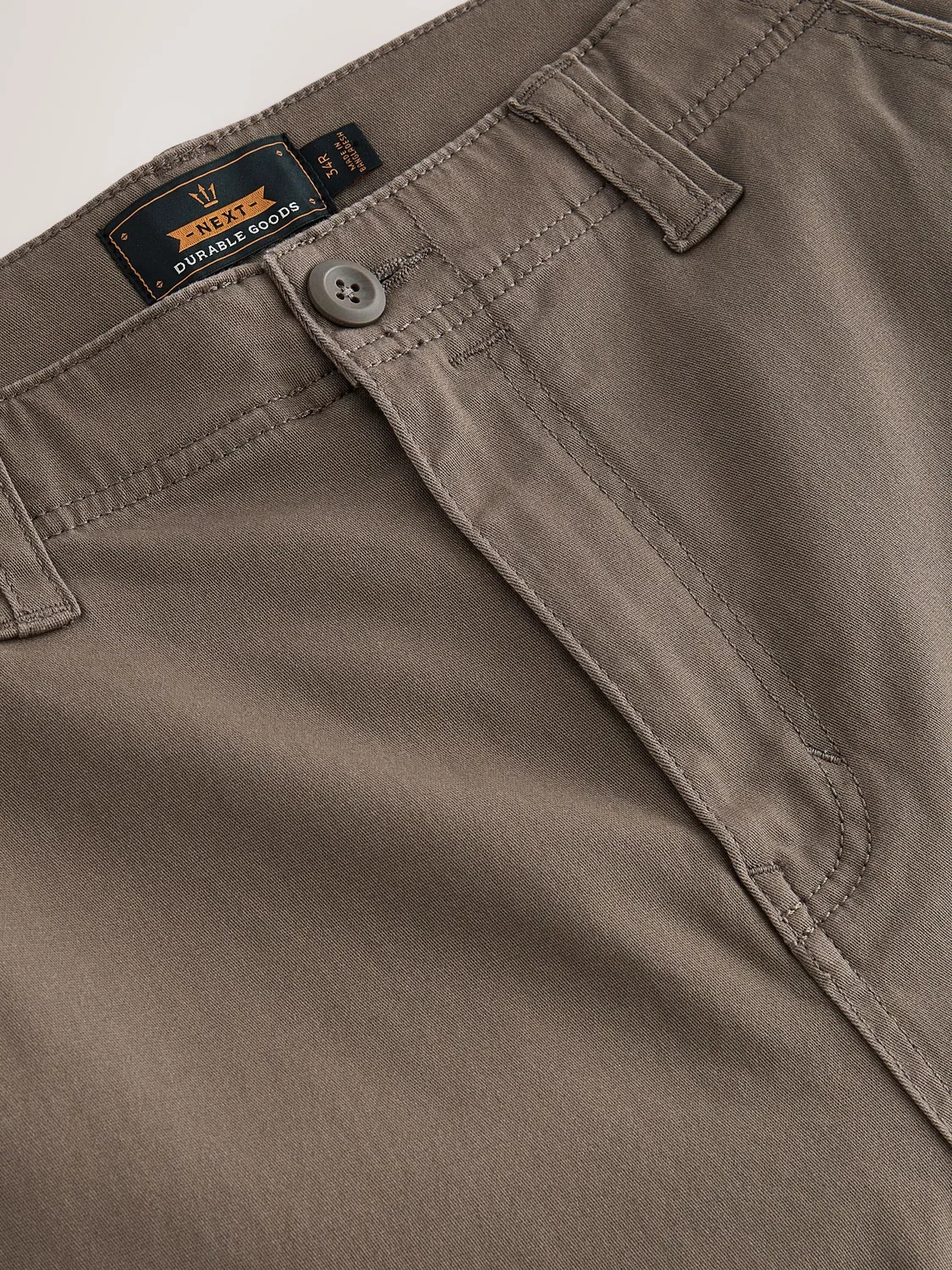 Брюки карго, slim fit Next, коричневый — фото 4