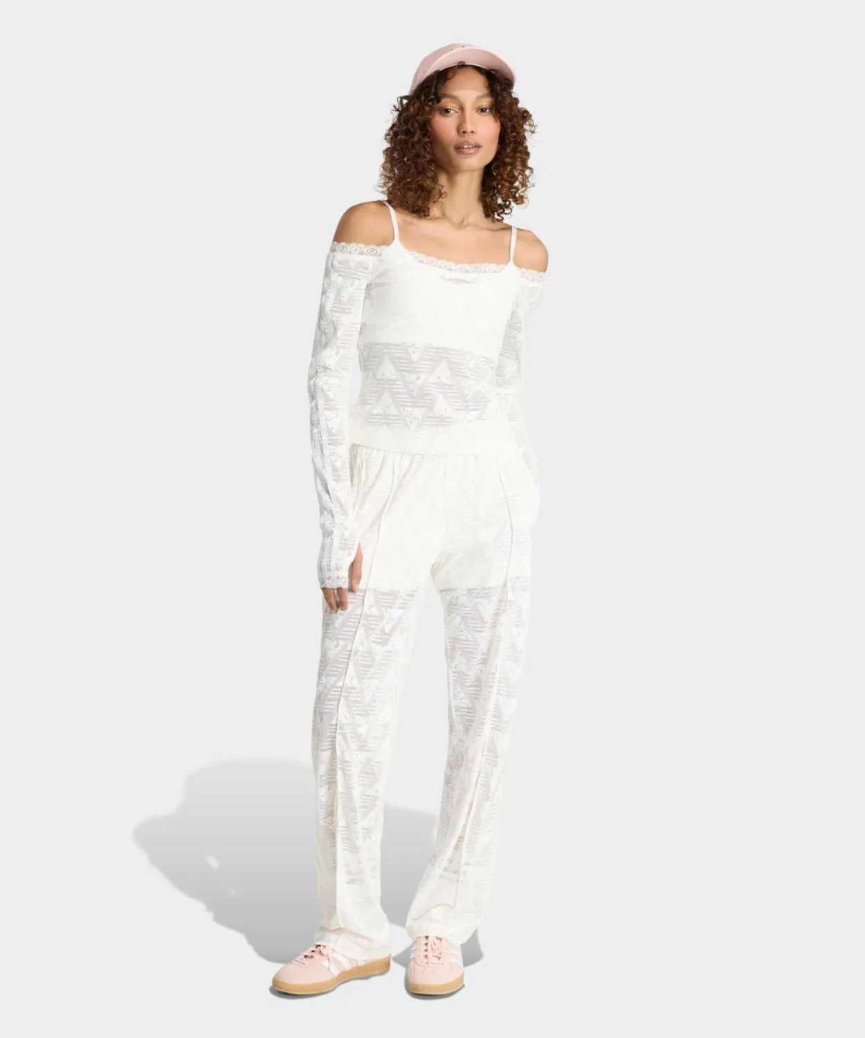 Женский топ с длинным рукавом модель Lace Bordeaux Top Adidas, White — фото 4