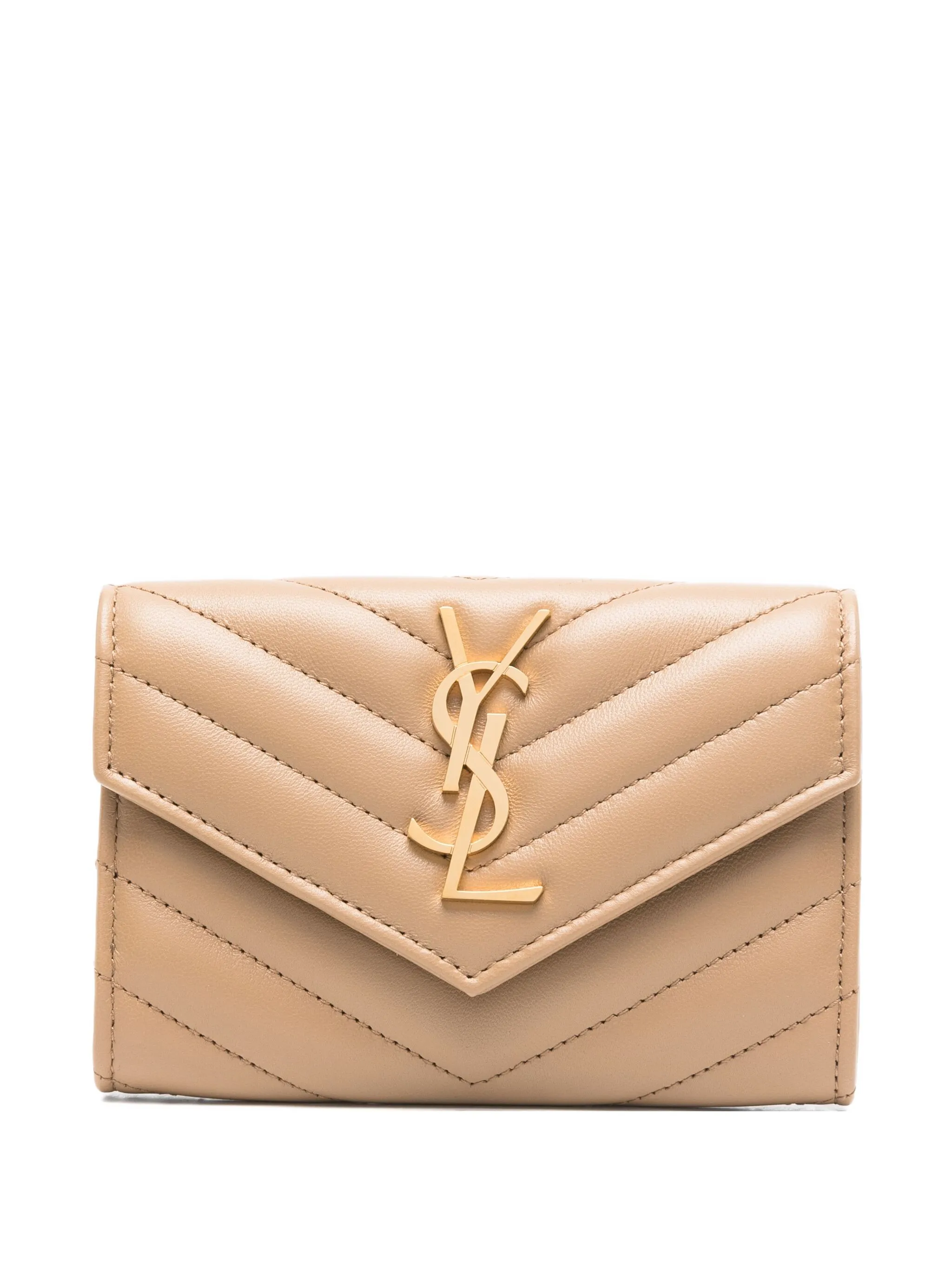 

Кошелек с логотипом Saint Laurent, бежевый